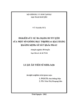 Nghiên Cứu Đa Dạng Di Truyền Của Một Số Giống Đậu Tại