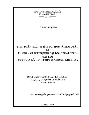 Quản lý đội ngũ tại Đại học Quốc gia Hà Nội: Phát triển