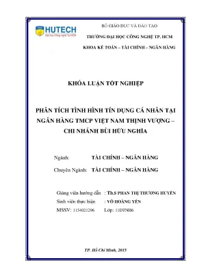 Phân Tích Tình Hình Tín Dụng Cá Nhân Tại Ngân Hàng TMCP