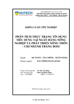Phân Tích Tín Dụng Tiêu Dùng Tại Ngân Hàng Nông Nghiệp 