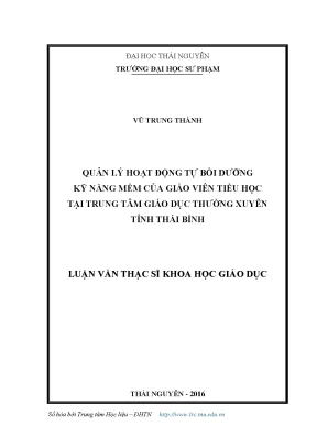 Quản Lý Tự Bồi Dưỡng Kỹ Năng Mềm Cho Giáo Viên Tiểu Học