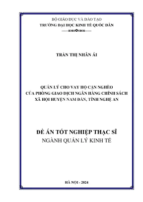 Quản Lý Cho Vay Hộ Cận Nghèo Tại Ngân Hàng Chính Sách Xã