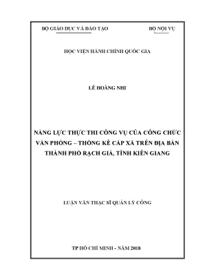 Năng Lực Thực Thi Công Vụ Của Công Chức Văn Phòng Tại