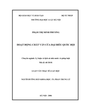 Nâng cao hiệu quả hoạt động chất vấn của đại biểu Quốc