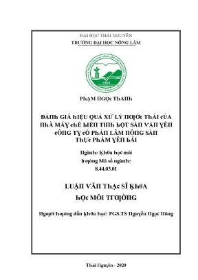 Đánh Giá Hiệu Quả Xử Lý Nước Thải Tại Nhà Máy Chế Biến