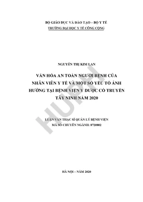 Văn Hóa An Toàn Người Bệnh Tại Bệnh Viện Y Dược Cổ