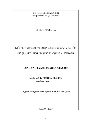 Nâng cao chuẩn nghề nghiệp giáo viên trung học phổ thông