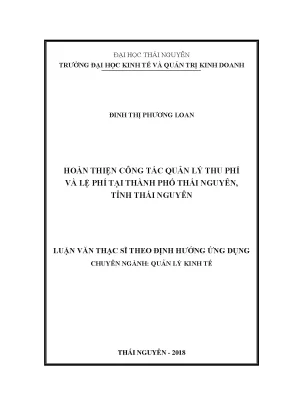 Hoàn thiện quản lý thu phí và lệ phí tại thành phố Thái
