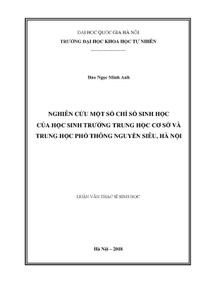 Nghiên Cứu Chỉ Số Sinh Học Của Học Sinh Trường Nguyễn