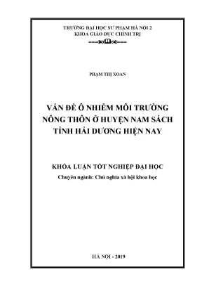 Ô Nhiễm Môi Trường Nông Thôn Tại Huyện Nam Sách, Hải