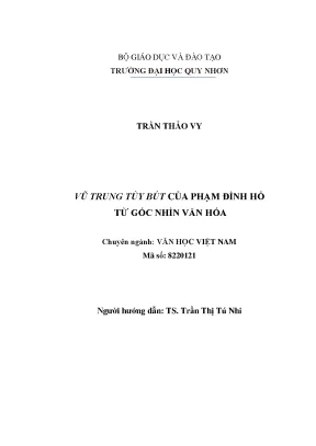 Nghiên Cứu Về Vũ Trung Tùy Bút Của Phạm Đình Hổ Từ Góc