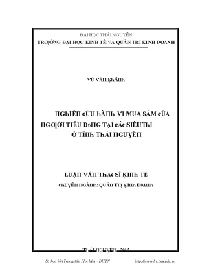 Nghiên cứu hành vi mua sắm của người tiêu dùng tại Thái
