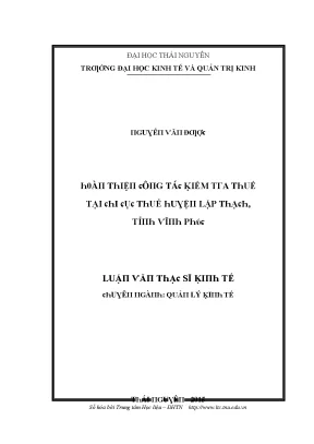 Kiểm Tra Thuế Tại Trường Đại Học Kinh Tế Và Quản Trị