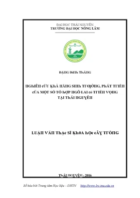 Nghiên cứu về phát triển tổ hợp ngô lai tại Thái Nguyên