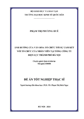 Ảnh Hưởng Của Văn Hóa Tổ Chức Đến Sự Cam Kết Của Nhân