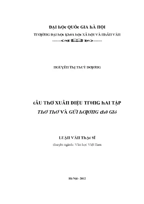 Nghiên Cứu Về Thơ Xuân Diệu Trong Tập Thơ Thơ Và Gửi