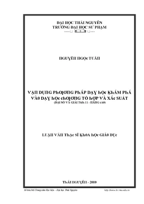 Phương Pháp Dạy Học Khám Phá Trong Tổ Hợp Và Xác Suất