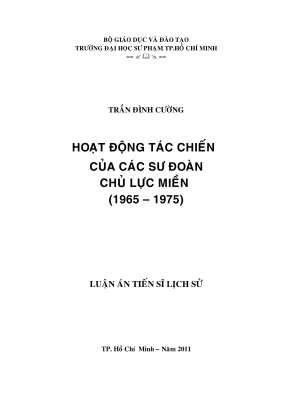 Nghiên cứu hoạt động tác chiến của các sư đoàn chủ lực