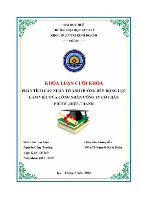Phân Tích Các Nhân Tố Ảnh Hưởng Đến Động Lực Làm Việc