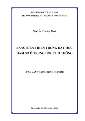 Nghiên Cứu Bảng Biến Thiên Trong Dạy Học Môn Toán
