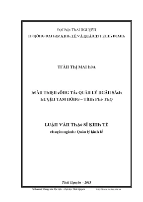 Cải thiện quản lý ngân sách huyện Tam Nông, Phú Thọ