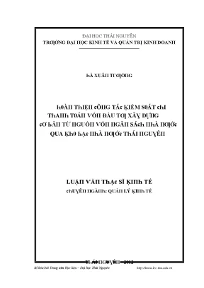 Cải thiện kiểm soát chi thanh toán vốn đầu tư xây dựng