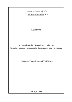 Quản lý cơ sở vật chất tại Đại học Hùng Vương: Biện pháp