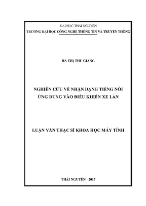 Nghiên Cứu Nhận Dạng Tiếng Nói Ứng Dụng Trong Điều Khiển