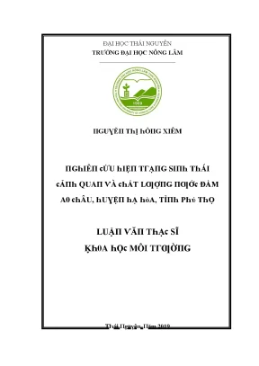 Nghiên Cứu Tác Động Của Môi Trường Đầm A0 Đến Sinh Thái