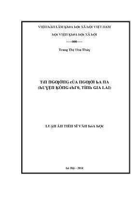 Nghiên Cứu Về Người Ba Na Tại Huyện Kông Chro, Tỉnh Gia Lai