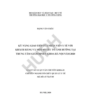 Kỹ Năng Giao Tiếp Của Nhân Viên Y Tế Tại Trung Tâm Giám