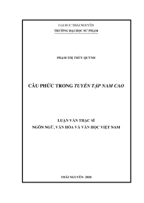 Nghiên Cứu Câu Phức Trong Tuyển Tập Nam Cao