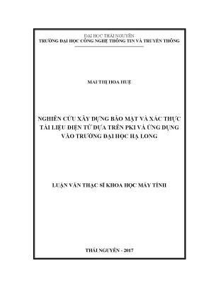 Nghiên Cứu Bảo Mật và Xác Thực Tài Liệu Điện Tử Dựa Trên PKI