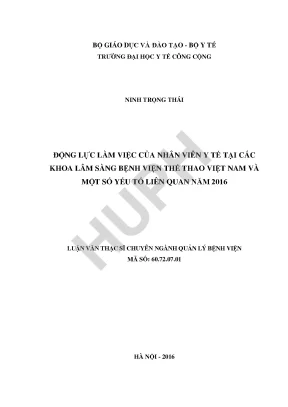 Động Lực Làm Việc Của Nhân Viên Y Tế Tại Bệnh Viện Thể