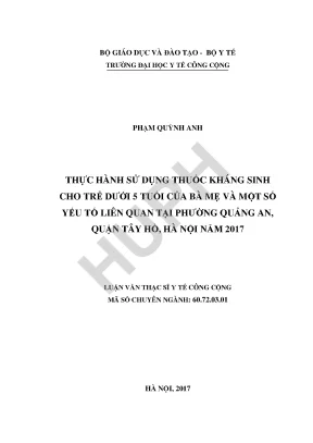 Thực hành sử dụng thuốc kháng sinh cho trẻ dưới 5 tuổi 