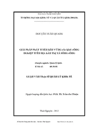 Giải pháp phát triển bền vững cho khu công nghiệp Sông Công