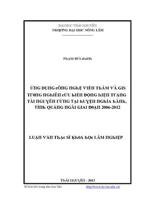 Nghiên cứu biến động tài nguyên rừng tại Nghĩa Hành, 