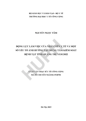 Động Lực Làm Việc Của Nhân Viên Y Tế Tại Trung Tâm Kiểm