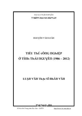 Nghiên cứu tiểu thủ công nghiệp ở Thái Nguyên (1986 - 2012)