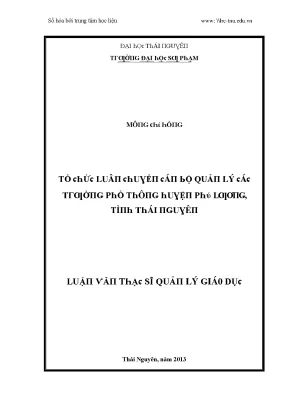Quản lý giáo dục tại Đại học Thái Nguyên: Nghiên cứu và