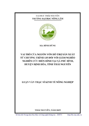 Vai Trò Của Nguồn Vốn Chương Trình 135 Trong Giảm Nghèo