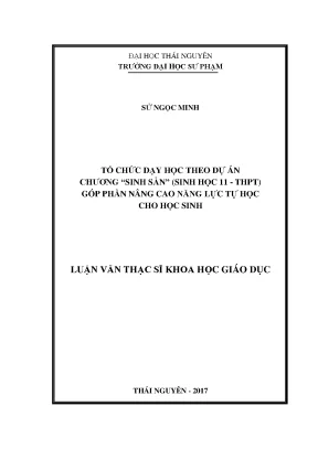 Nâng Cao Năng Lực Tự Học Qua Dạy Học Theo Dự Án Chương