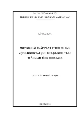Giải pháp phát triển du lịch tại khu du lịch sinh thái