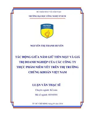 Tác Động Giữa Nắm Giữ Tiền Mặt và Giá Trị Doanh Nghiệp