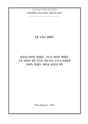 Hàm Đơn Điệu và Ứng Dụng Trong Giải Toán