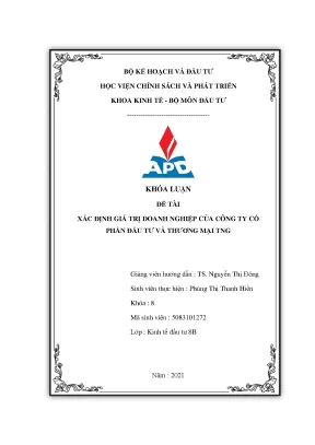 Xác Định Giá Trị Doanh Nghiệp TNG: Phân Tích và Đánh Giá