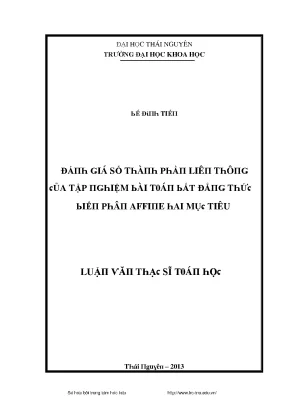 Đánh giá số thành phần liên thông trong bài toán bất