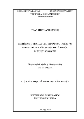 Giải Pháp Phục Hồi Rừng Phòng Hộ Ven Bờ Sông Cầu