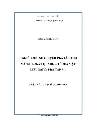Nghiên Cứu Về Tính Chất Của Vật Liệu BaTiO3 Trong Ứng 