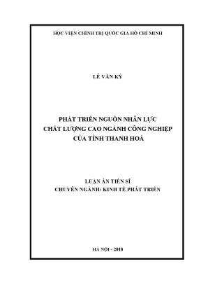 Phát Triển Nguồn Nhân Lực Chất Lượng Cao Ngành Công